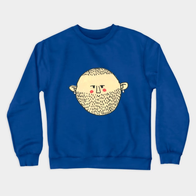 Bearded Fellow Crewneck Sweatshirt by DoodlesAndStuff